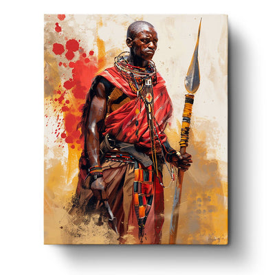 African Masai Warrior - miicreative - Paint by Numbers Custom Kit