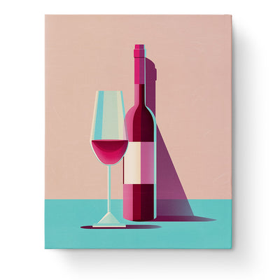 A minimalistic design of a wine bottle and glass by miicreative. Featuring soft tones and elegant lines, this kit offers a mindful and creative experience.