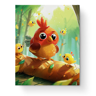 Charming Forest Birds - Kids kit by miicreative. Features adorable birds in a forest setting. Encourages mindfulness and creativity.