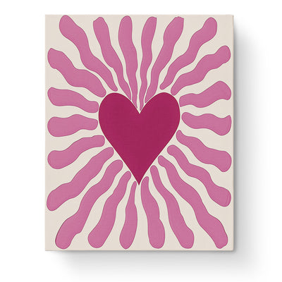 Radiant Heart Waves Minimalistic by miicreative, featuring a heart surrounded by flowing purple waves. This fixed paint by numbers kit promotes creativity and mindfulness.