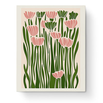 Elegant Blooms Minimalistic by miicreative showcases pink and green flowers in a minimalist style, promoting mindfulness and creativity.