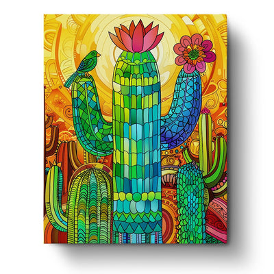 Mexican Cactus Art - miicreative - Paint by Numbers Fixed Kit - Pre-designed Kit